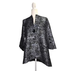 Yushi Women's Swing Tunic Jacket Artsy Lagan Look Size Small